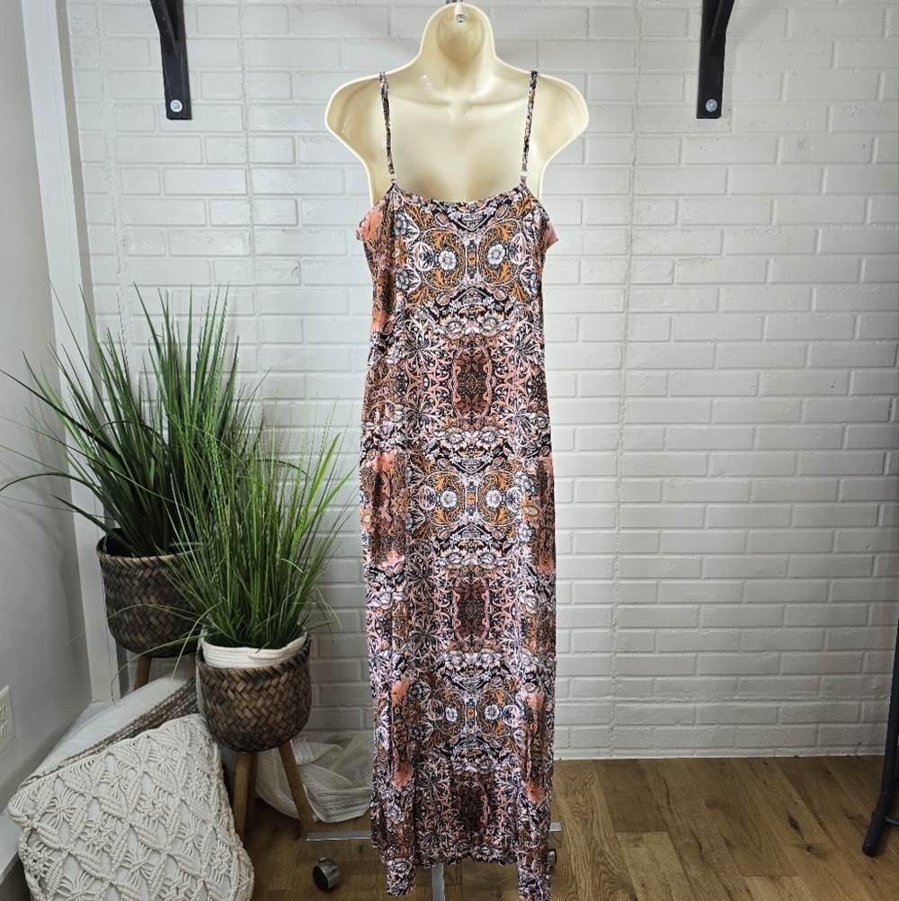 Rachel Zoe Spaghetti Strap Bohemian Floral Maxi Dress Oversized Small - Picture 5 of 8